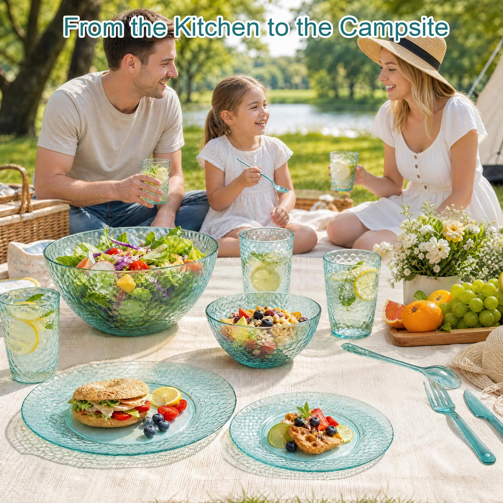 36 Piece Dinnerware Set for 8 and Salad Serving 10-inch Bowls