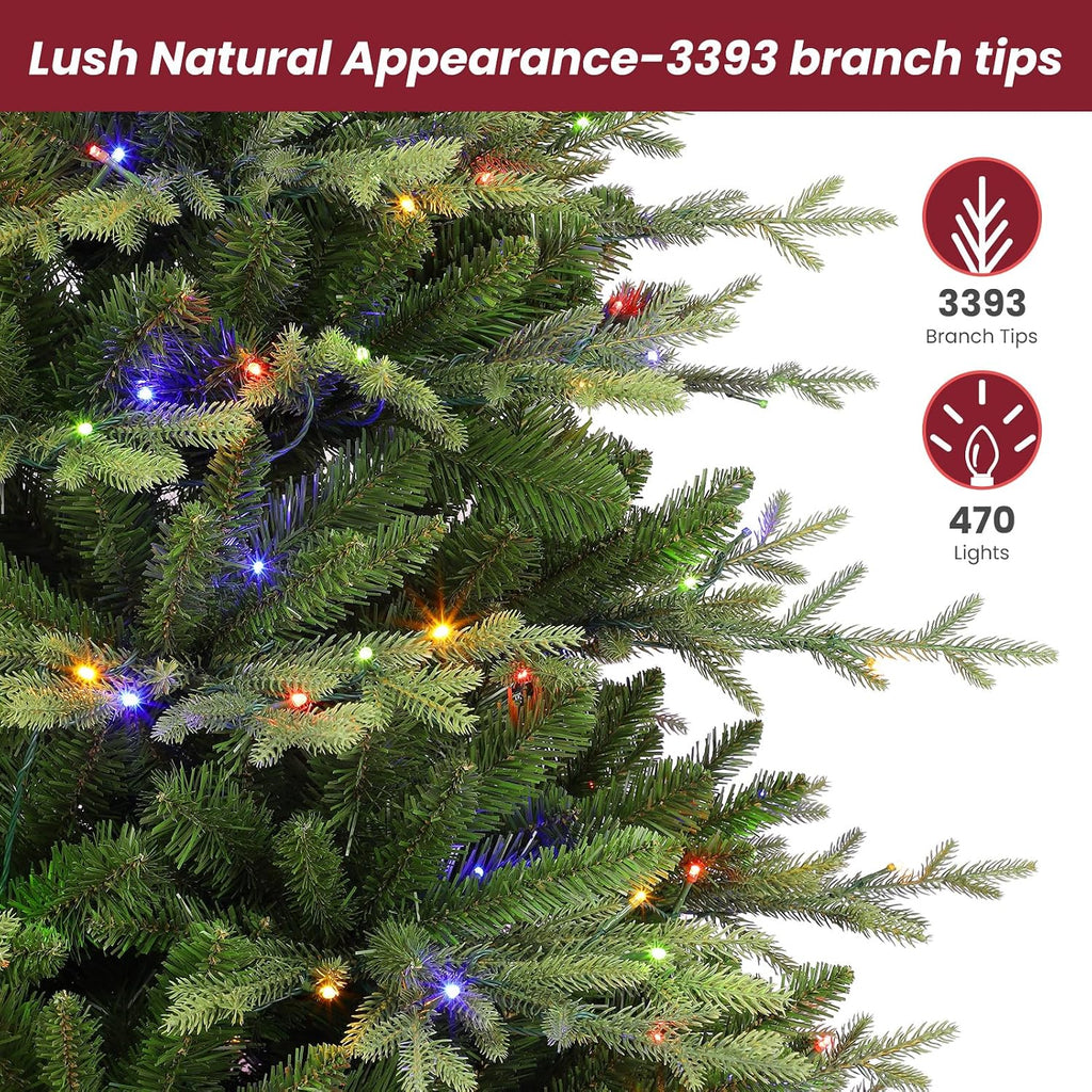 Prelit Artificial Aspen Christmas Tree with Remote Control