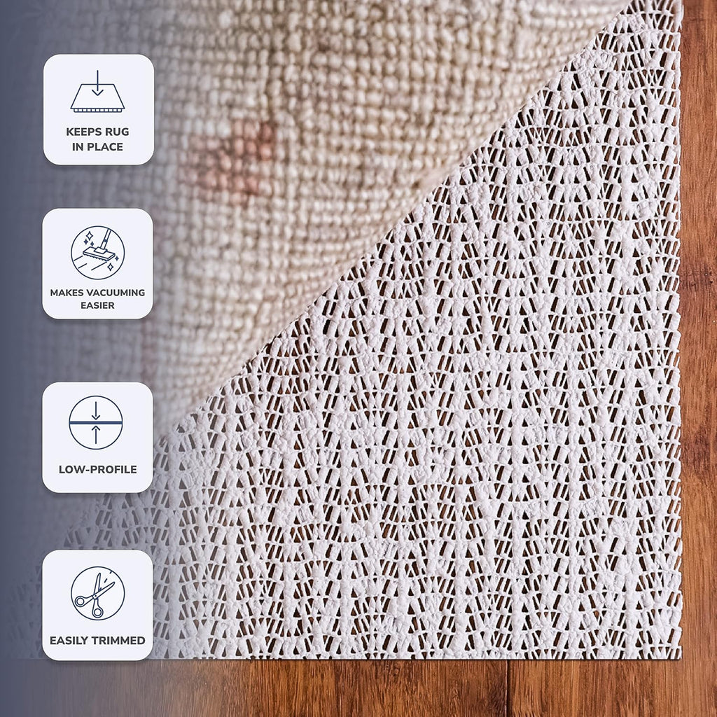 Rug Grip Low-Profile Non-Slip Rug Pad for Area Rugs and Runner Rugs, Rug Pad for Hardwood Floors 2' x 6' - Set of 12