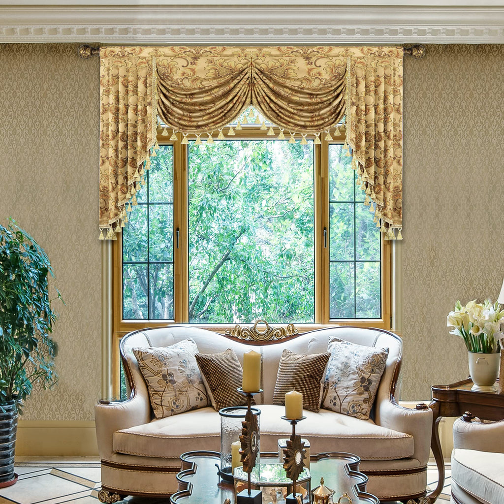 Elegant Waterfall Valances Windows, W59 Inch