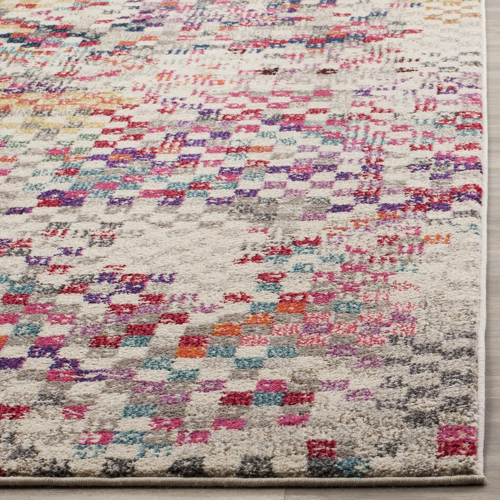 Monaco Area Rug - 10' x 14', Grey & Multi, Boho Pixel Abstract Design, Non-Shedding & Easy Care