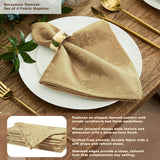 Barcelona Damask Fabric Tablecloth, 60 x 120 Inch Rectangle, Gold - No Iron, Soil Resistant Table Co