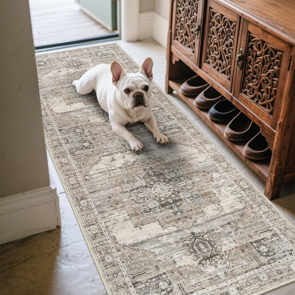 Washable 2x6 Runner Rugs - Large Boho Rugs for Living Room Stain Resistant Carpet Vintage Tribal Rug