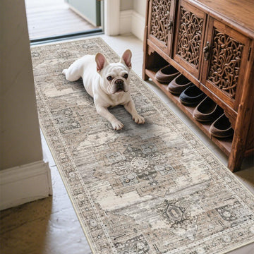 Washable 2x6 Runner Rugs - Large Boho Rugs for Living Room Stain Resistant Carpet Vintage Tribal Rug