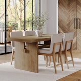Briggs Modern Dining Table for 6, Small Rectangle Dining Table, Solid Wood in Light Brown Finish