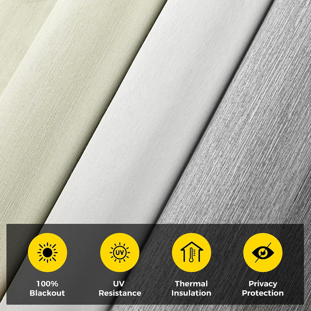 No Tools No Drill Cordless Blackout Roller Shades Windows, Easy to Install, Darkens Rooms, Blocks Heat, and Protects