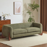 82 Inches Sofa Couch, Cozy Boucle Upholstered 3-Seater Sofa, Wood Frame Couch