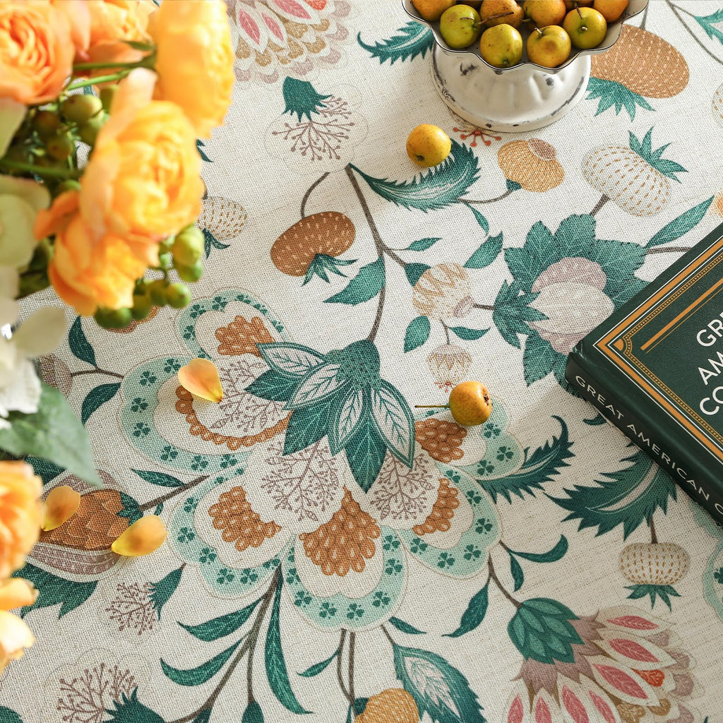Designer Vintage French Tablecloth, Rectangular, 110"x63"