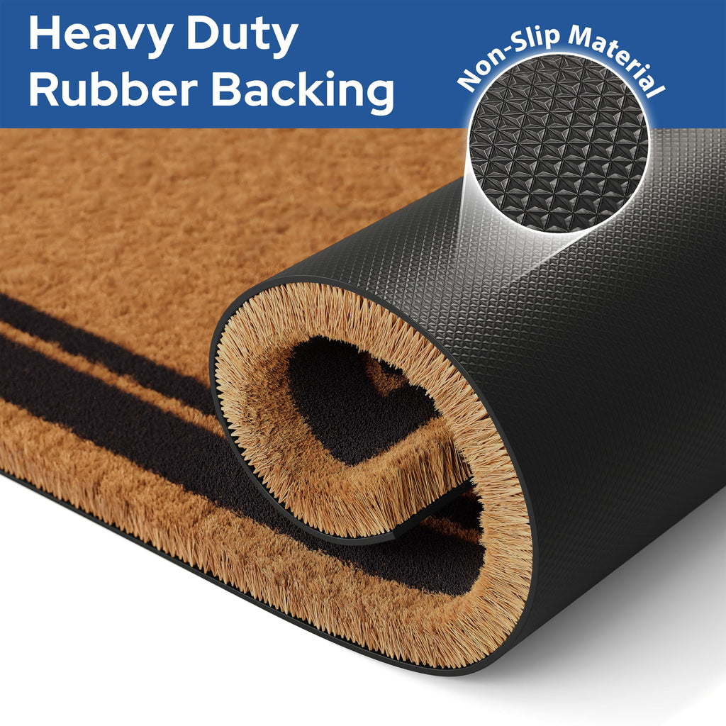 Natural Coco Coir Non-Slip Doormat (30x48, Border)