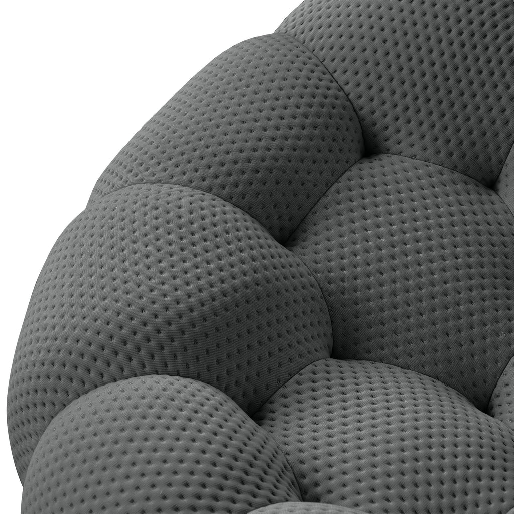 Bubble Couch, Modern Curved Couch, Memory Foam Round Lazy Floor, 3D Honeycomb Bubble Curved Sofas (Dark Grey, 98.43")