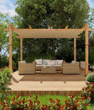 10x13 ft Outdoor Metal Pergola, Aluminum Pergola Gazebo with Adjustable Canopy & Reinforced Frame