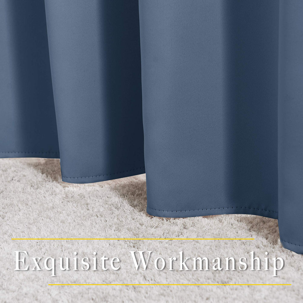 Room Darkening Curtains 108 inch Length - Grommet Thermal Insulated Window Treatments Solid Panels /Bedroom/Villa