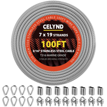Stainless Steel Cable for Railing - 3/16" T316 Wire Rope