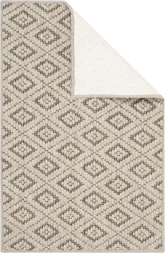 Diamond Collection Accent Rug - 3' x 5', Taupe, Trellis Wool & Sisal Design, Ideal for High Traffic Areas (DMD521A)