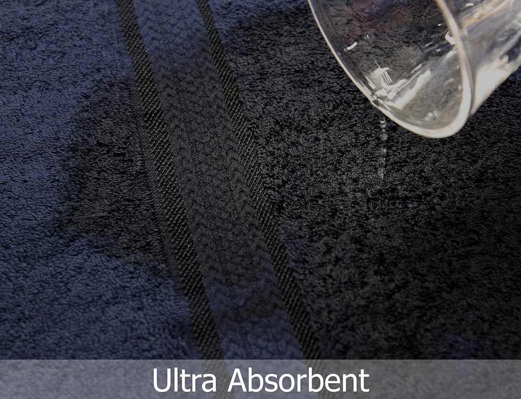 Ultra Soft 6 Piece Towel Set - 100% Cotton Towels - Charcoal | Absorbent 580 GSM Quick Dry Everyday Premium Luxurious