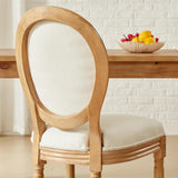 French Country Dining Chairs Set of 2, Vintage Louis-Style Chairs with Curved Backrest and Carved Solid Wood Frame for Dining Room or Restaurant