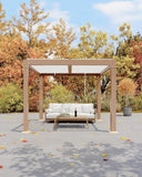 GarveeLife Louvered Pergola 10 ft x10', Outdoor Pergola with Adjustable Louvered Roof, Reinforced Aluminum Frame