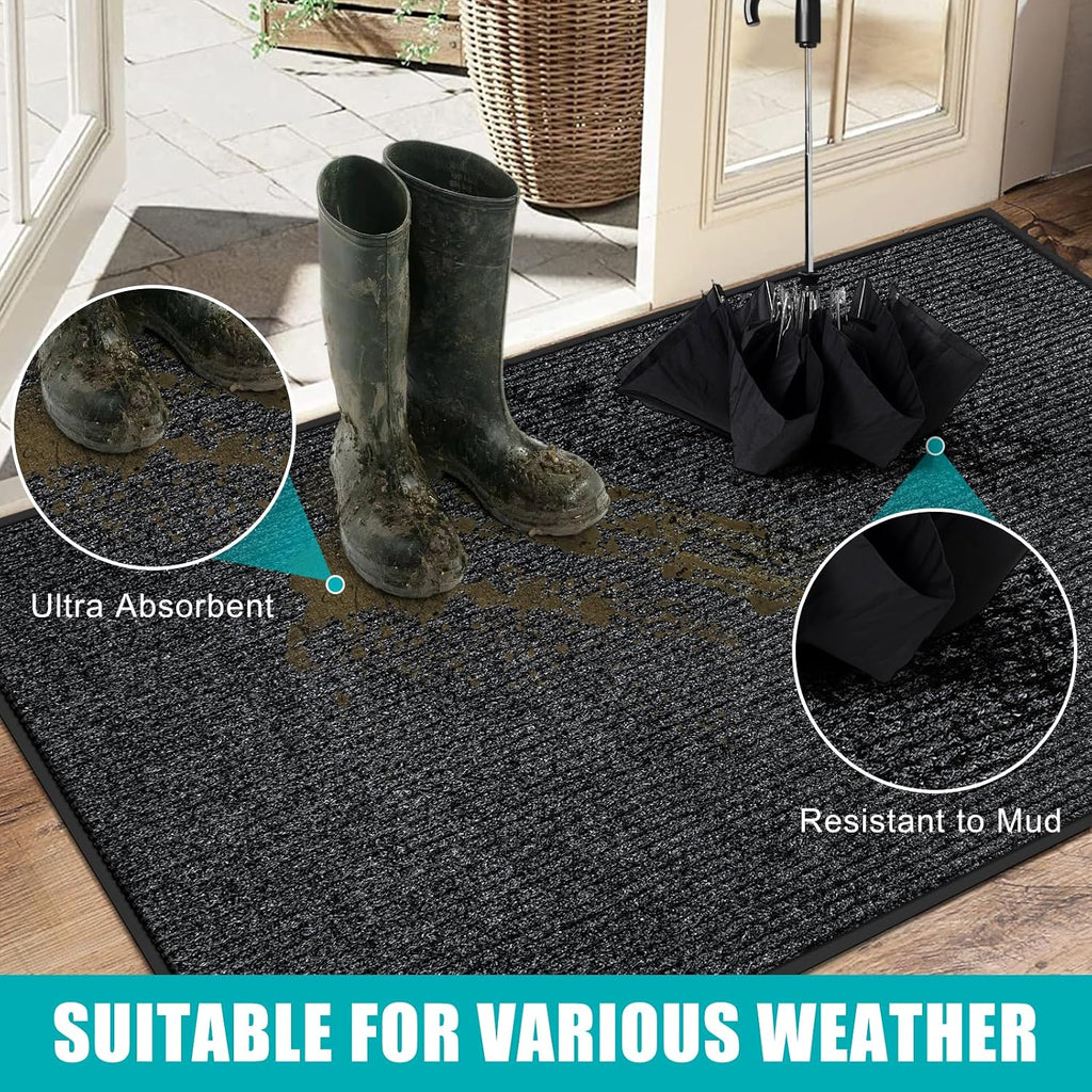 2'x3' Front Door Mat Heavy Duty Indoor Outdoor Door Mat Non-Slip | Doormat Stain and Fade Resistant Commercial Floor