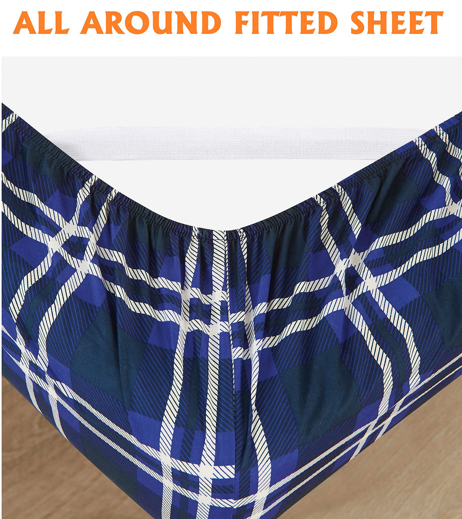 Luxury Soft Bed Sheets Plaid Pattern - 1500 Premium Hotel Quality Microfiber Softness Wrinkle and Fade Resistant