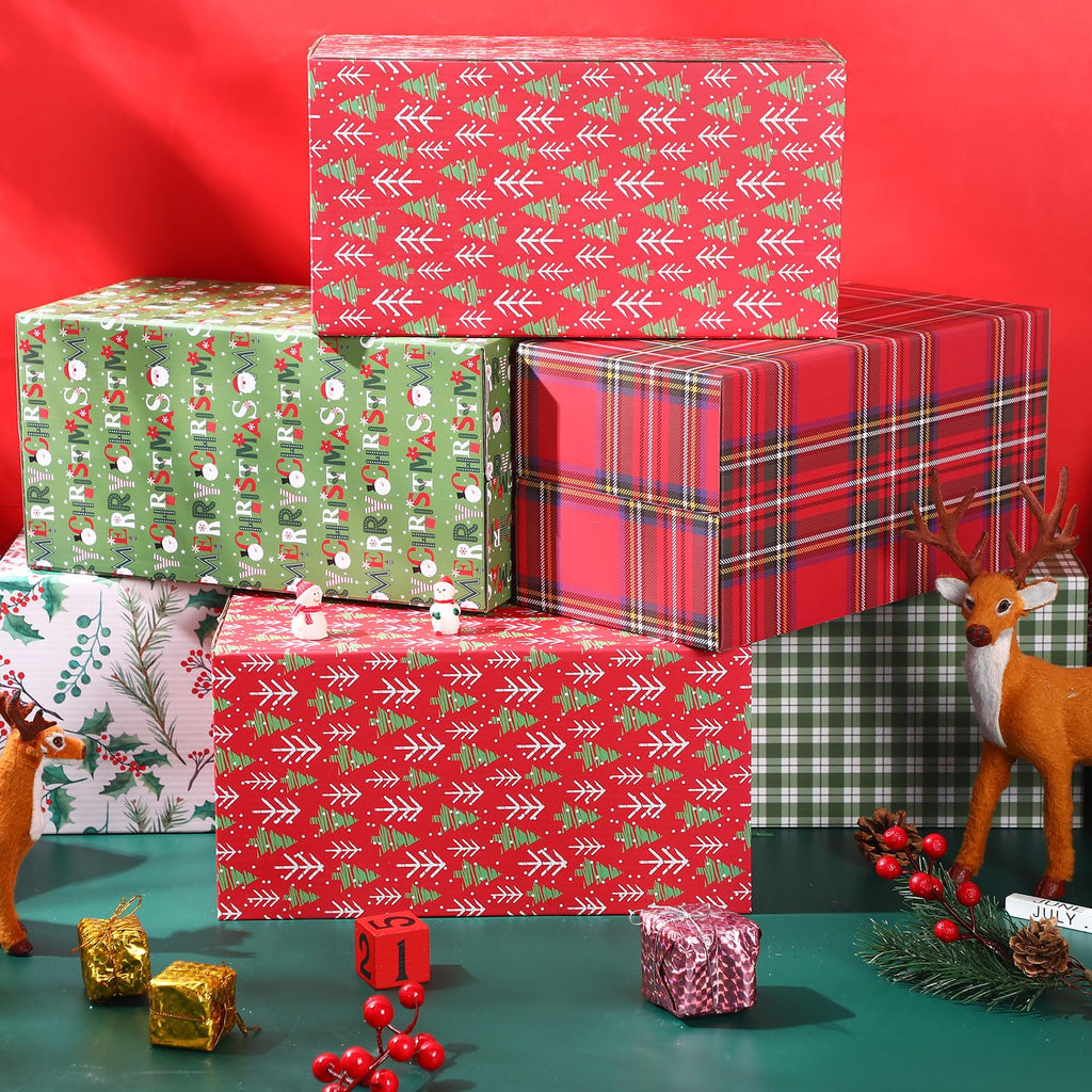 20 Pack 11.42 x 5.91 x 5.91 Inch Christmas Gift Shipping Boxes Corrugated Small Cardboard Boxes for Christmas Holiday