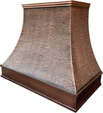 48 Inch Copper Island Mount Range Hood 1150 CFM LED Lights Dishwasher-Safe Baffle Filters