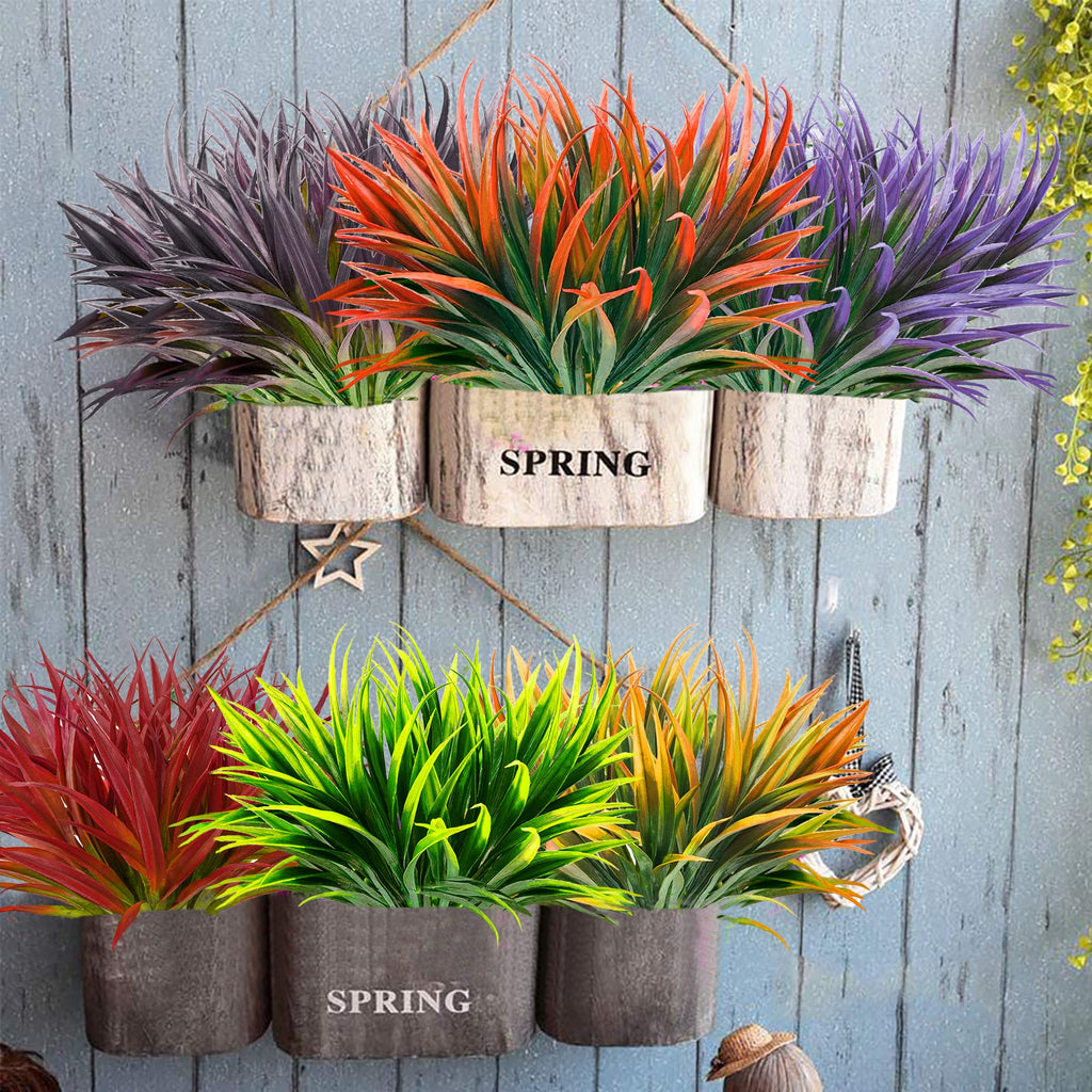 UV Resistant Artificial Plants Outdoor Fake Tropical Plants, 16 Pcs