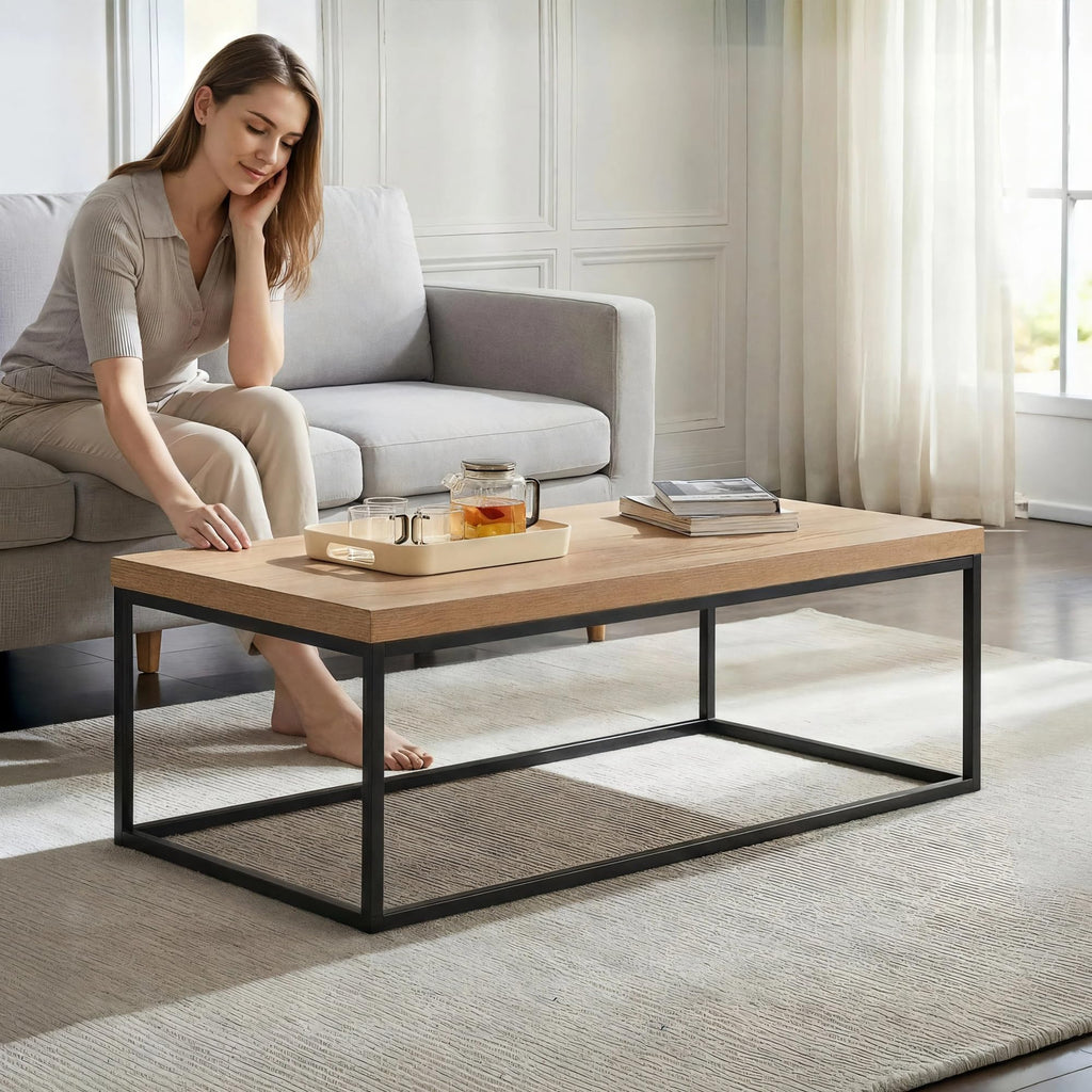 Natural Oak Coffee Table/Center Table, 47-Inch