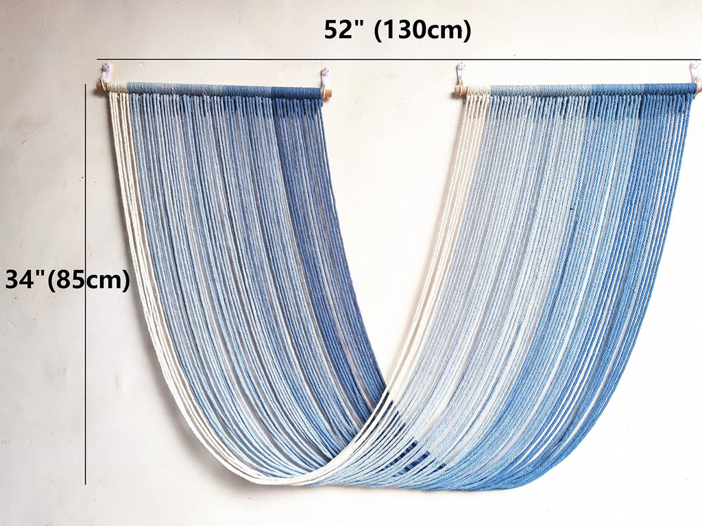 Dip Dye Large Macrame Wall Hanging Tie-Dye Yarn Tapestry Home Boho Wall Decor Ombre Art Headboard Bedroom Living Room