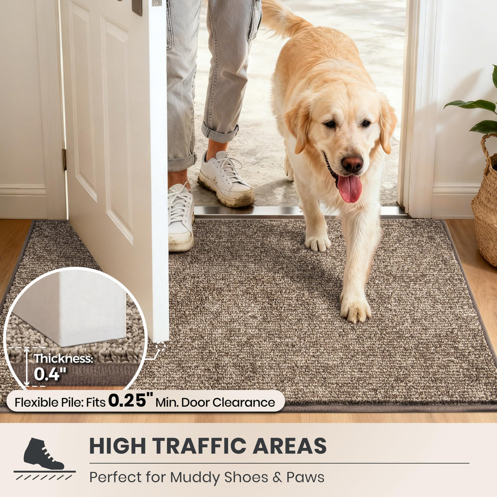 Hallway Runner Rug, 24" x 59", Heathered Beige