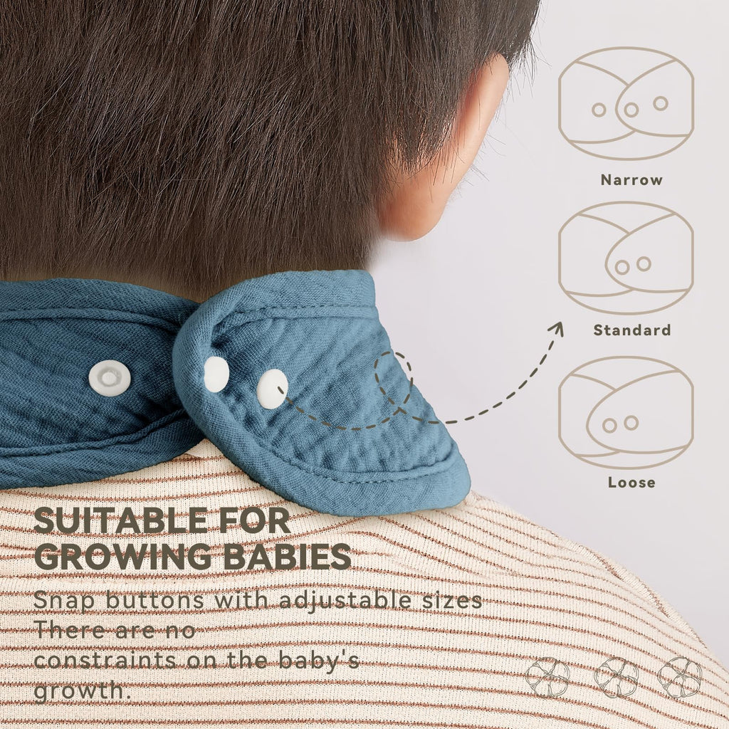 Muslin Cotton Baby Bibs for Unisex Boys Girls, Drooling & Teething & Eating