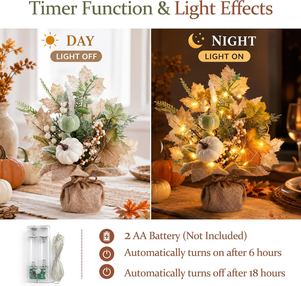 Fall Thanksgiving Table Decorations, Centerpieces for Tables - Set of 2