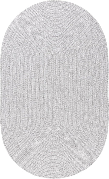 Braided Indoor/Outdoor Oval Rug 4x6, Silver & Grey BRD315F