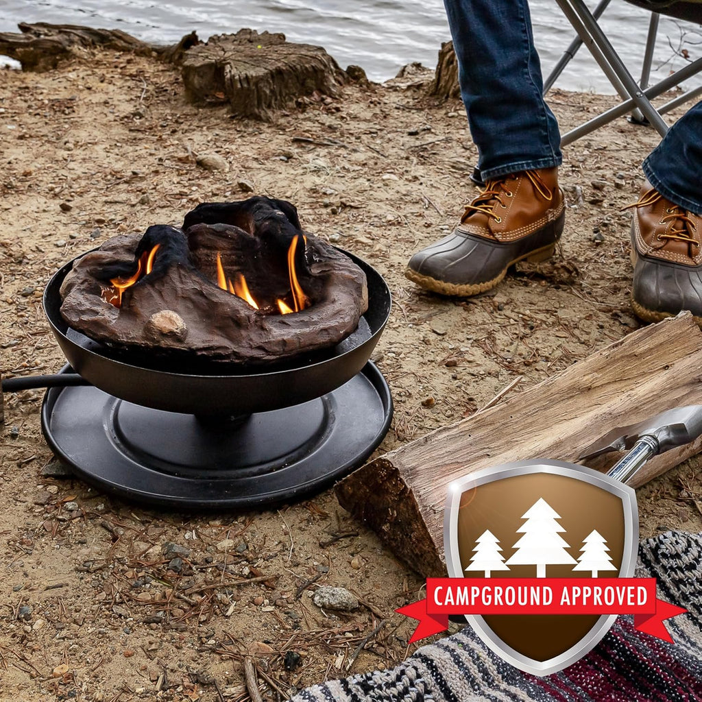 13.25 Inch Big Red Campfire Compact Outdoor Portable Tabletop Propane Heater Fire Pit Bowl for Camping, Tailgating