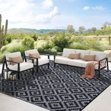 Waterproof Outdoor Rug 8x10 ft, Plastic Reversible Rug, Modern Area Rug, Large Floor Mat for Outdoor