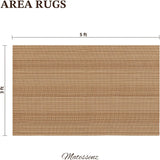 3x5 Washable Boho Area Rug, Lightweight Non-Slip Carpet for Living Room Bedroom Taupe
