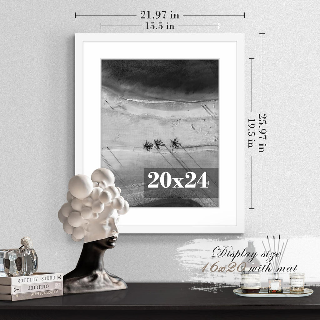 20x24 Picture Frame Set of 2, for Wall Mounting Display, White