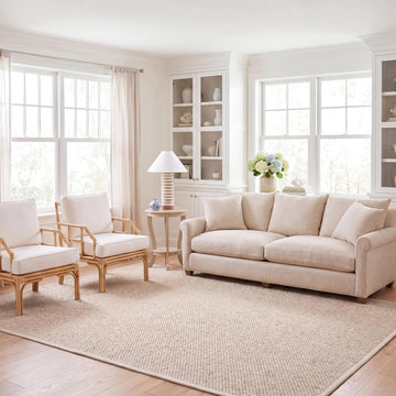 Area Rug - Natural Fiber Collection - Large - Marble, Sisal, Woven Design with Border (NF525C)