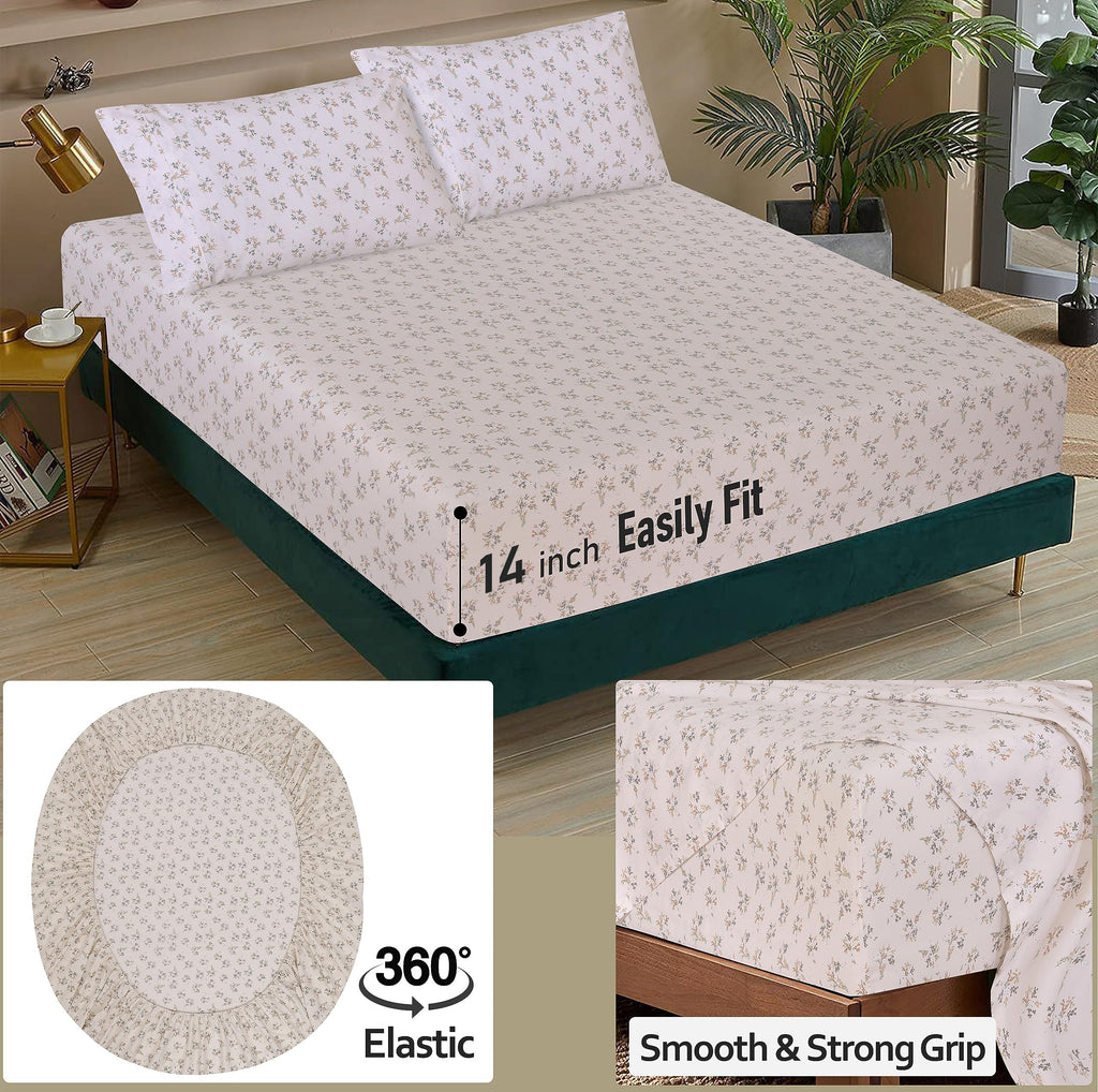 100% Cotton California King Sheets, Percale Sheet Set, Twin Spring