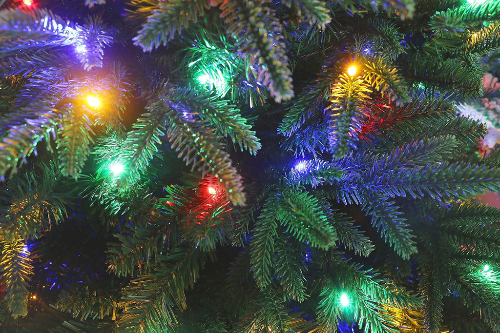 Luxury Real Feel Forest Fir Slim Christmas Tree Pre-lit with Dual Color LEDs (Pre-lit 7ft)