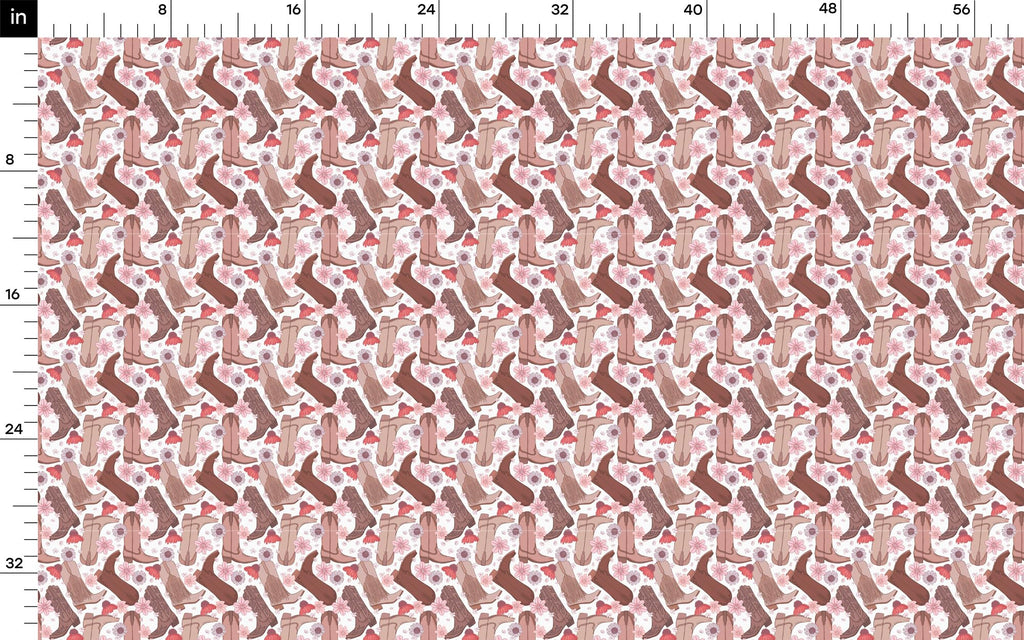 Western Boho Bullet Textured Fabric By the Yard Floral Stretch Liverpool - 1 Yard Thick Knit Jersey Fabric for Bows