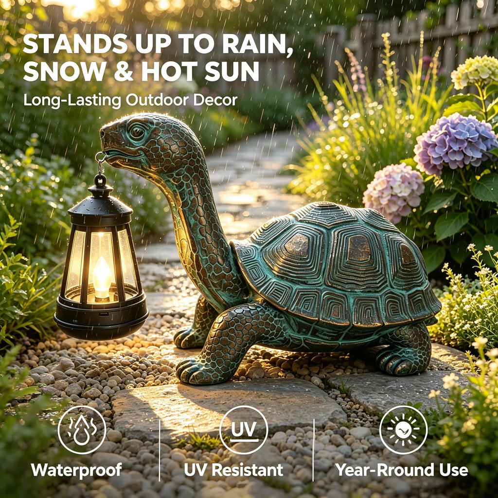 Solar Turtle Garden Statue with Hanging Solar | Casa Home Living
