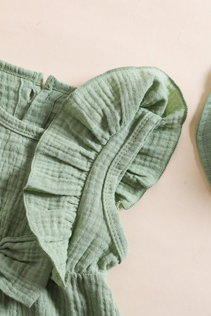 Infant Baby Girl Romper, Hat Sleeveless Jumpsuit for Coming Home Outfits, Mint Green