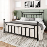 14 Inch King Metal Platform Bed Frame with Victorian Vintage Headboard and Footboard/Mattress Foundation/Under Bed