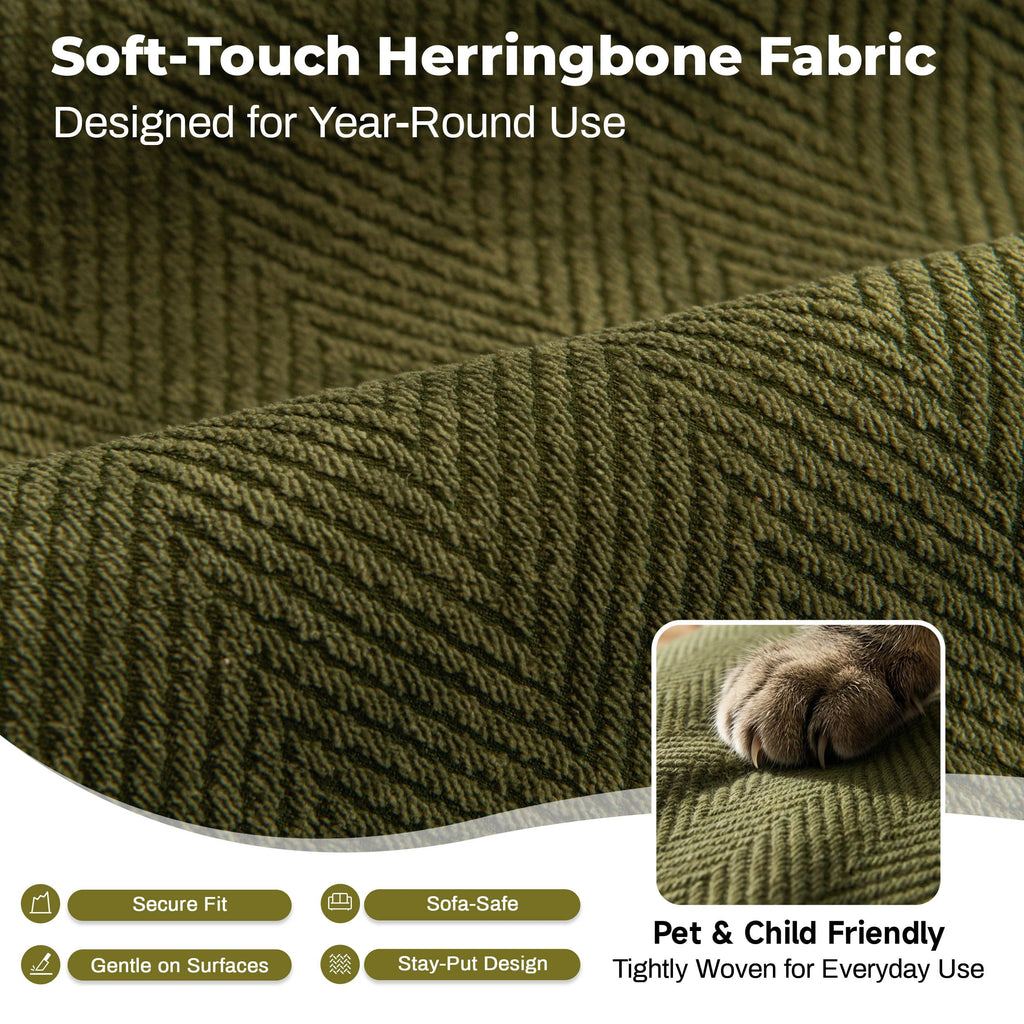 Waterproof Chenille Couch Backrest Cover, Non-Slip Sofa Protector