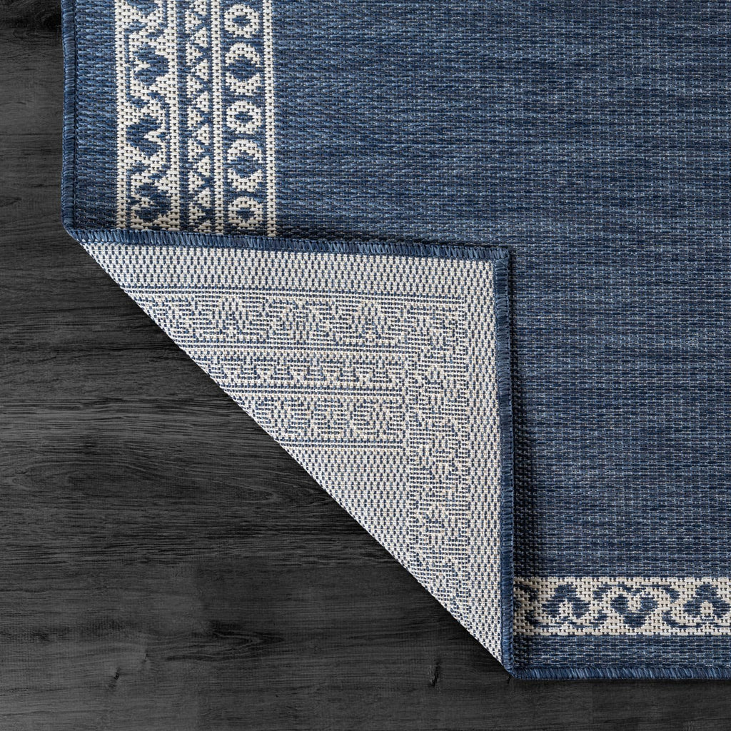 Outdoor Rug 10x14 Medallion Blue Modern Large Area Rugs for Indoor and Outdoor Patios Kitchen and Hallway Mats