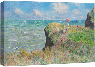Claude Monet Cliff Walk at Pourville Impressionist Modern Art Canvas Art Home - 24x36 inches