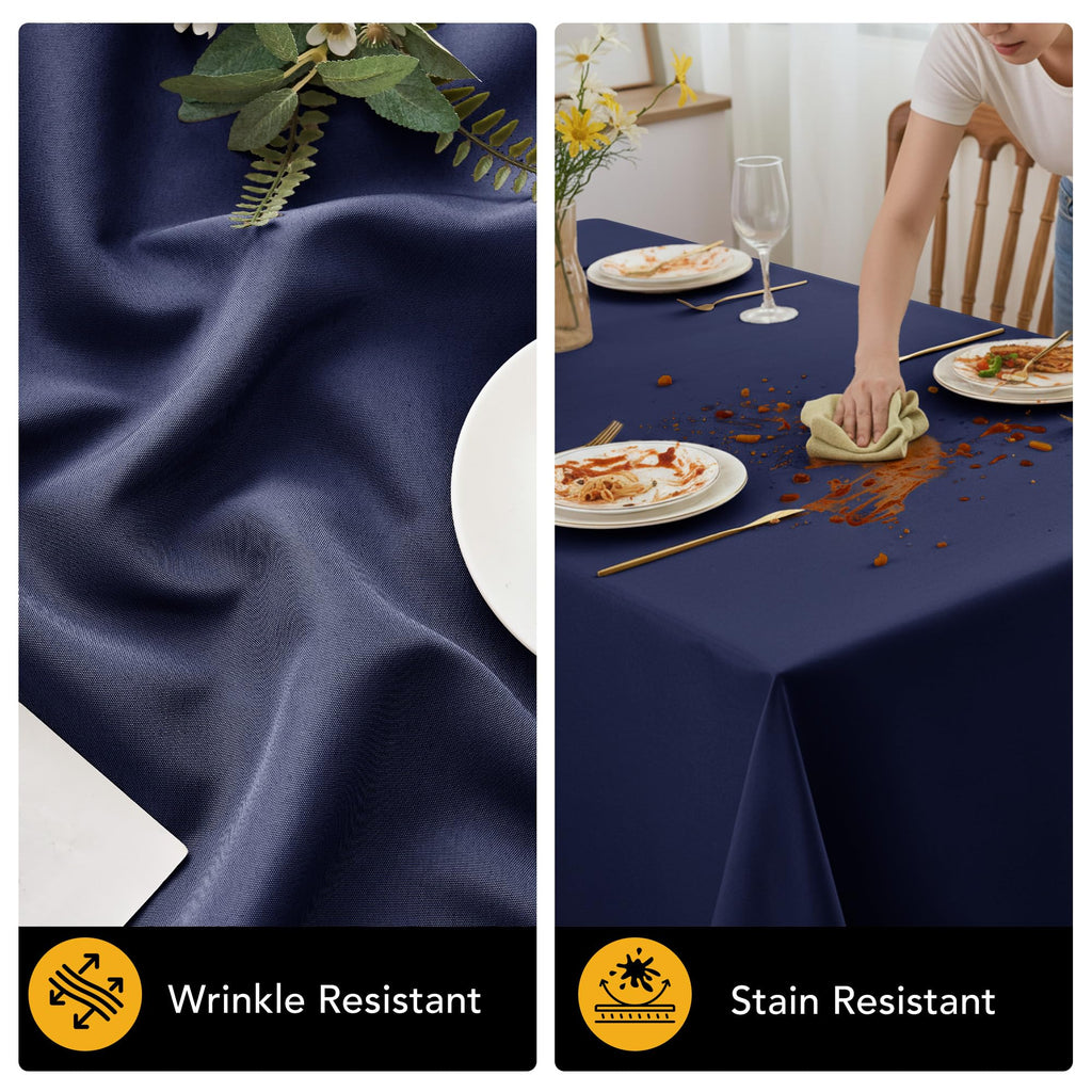 10-Pack Navy Blue Tablecloths for Rectangle Tables, 60 x 102 in