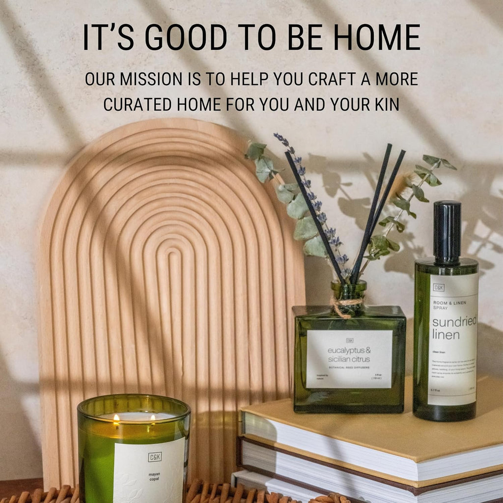 Premium Santal Woods Room Spray - Long-Lasting Air Freshener - Natural Essential Oil Linen & Pillow Spray - Odor