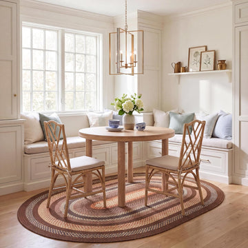 Braided Indoor/Outdoor Oval Rug, Brown & Light Brown BRD313T