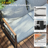 Courtyard Patio Furniture Set, 4-Piece Outdoor Patio Set with Sofa, Removable & Washable Deep Seating Cushion